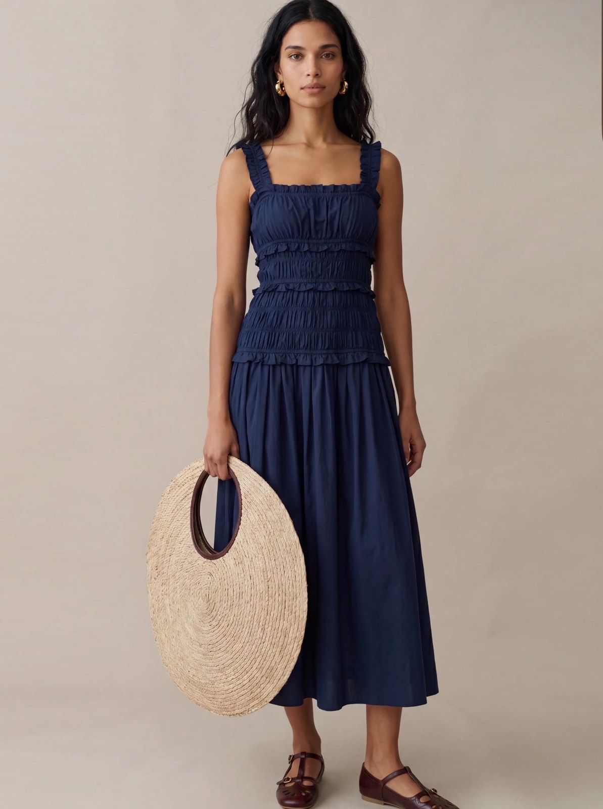 New O.P.T Freya Cotton Blue Maxi Dress Size S $160